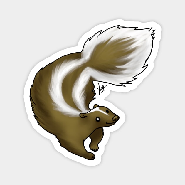 Skunk - Brown Magnet by Jen's Dogs Custom Gifts and Designs