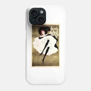 JANE AVRIL Can-Can Dancer Vintage Theater Advertisement by French Poster Artist Maurice Biais Phone Case