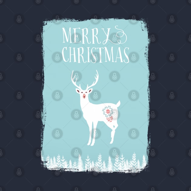 White Christmas Stag by Amanda Jane