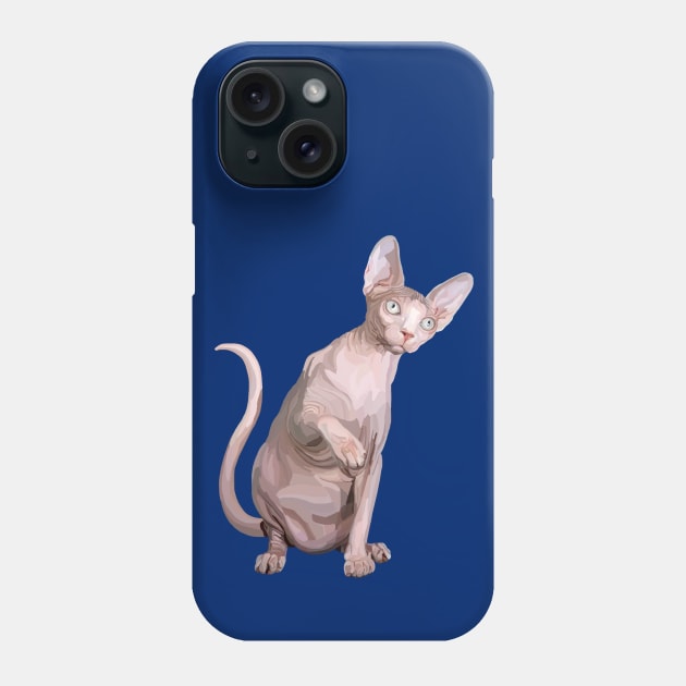 Elegant Sleek and Curious Sphynx Cat Phone Case by Art by Deborah Camp