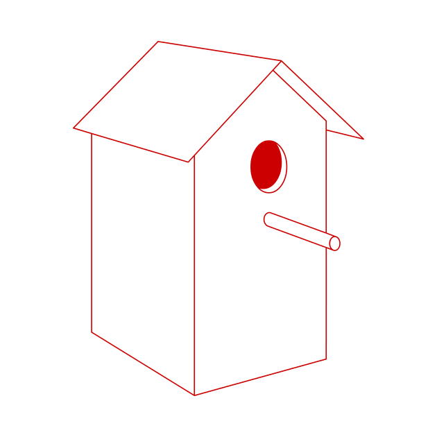 Home Sweet Birdhouse Red by Hayh0