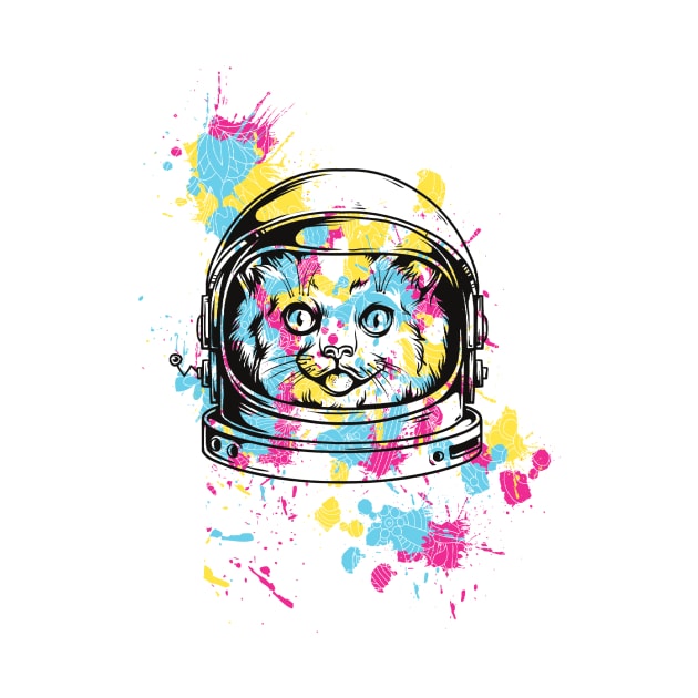 mischievous space kitten by psanchez