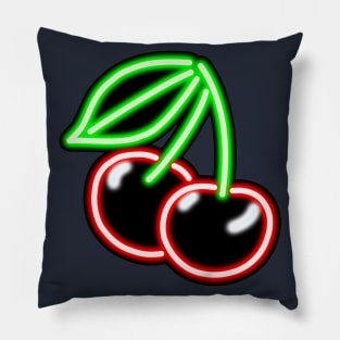 Neon Cherries Bar Sign Pillow