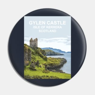 Gylen Castle, Isle of Kerrera Scotland. Scottish gift. Travel poster Pin