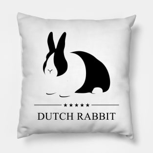 Dutch Rabbit Black Silhouette Pillow