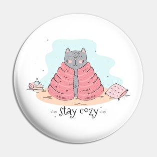 Stay Cozy Cat Pin