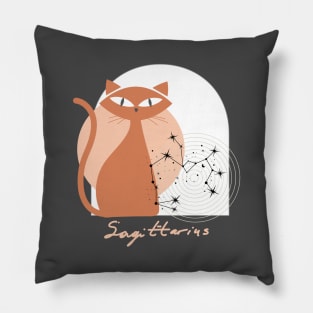 Sagittarius Zodiac Cat Modern Astrology Horoscope Kitty Pillow