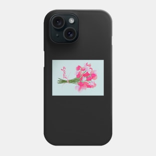 April Sweet Peas portrait card Phone Case