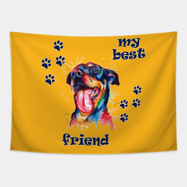 Dog is my best friend Tapestry by marleks