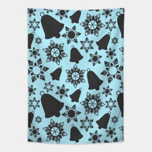 Christmas Bells Pattern (Charcoal-Blue) Tapestry