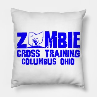 Zombie Cross Training Columbus Ohio Blue Pillow