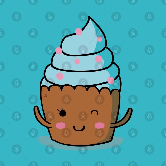 Cute cupcake illustration by PauRicart