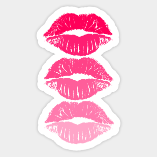 Pink Lips Stickers Teepublic