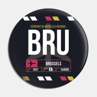 Brussels (BRU) Airport Code Baggage Tag Pin