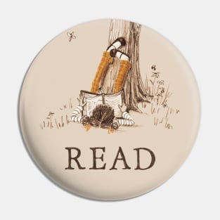 Girl Reading Under a Tree Pin