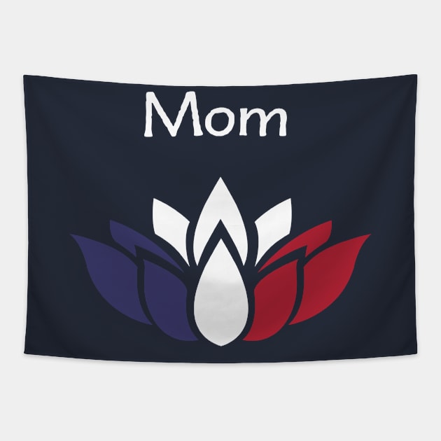 Mother's Day Patriotic Lotus Blossom Retro Vintage Tapestry by CoffeeandTeas