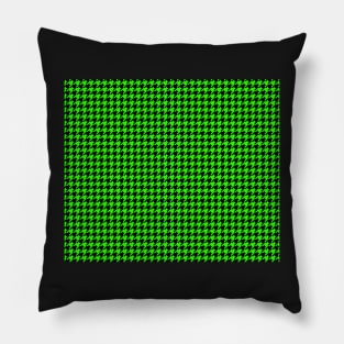 Black and Green Houndstooth Pillow