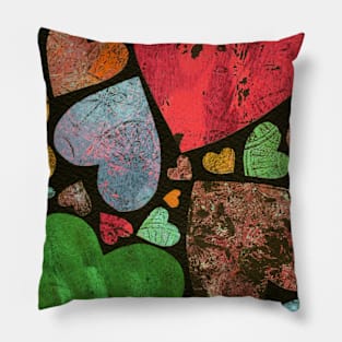 Hearty heart (red on black) Pillow
