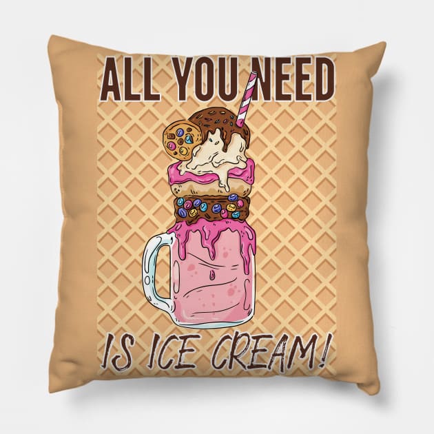 Ice Cream Pillow by CatCoconut-Art