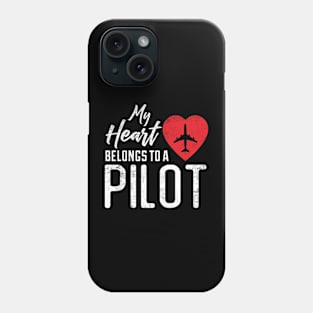 My Heart Belongs To a Pilot Boyfriend Husband Dad Gift From Wife Phone Case