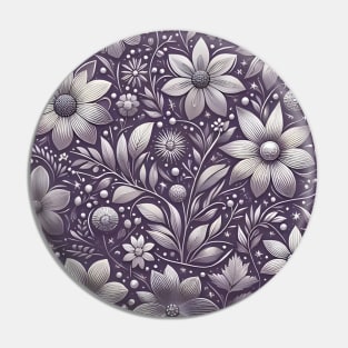 Purple Floral Pin