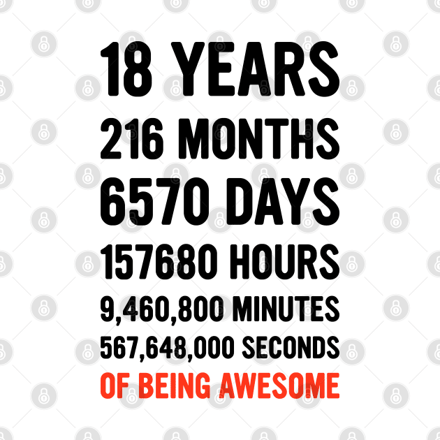 18th Birthday Countdown Of Being Awesome - Happy Birthday Funny Gift by dznbx