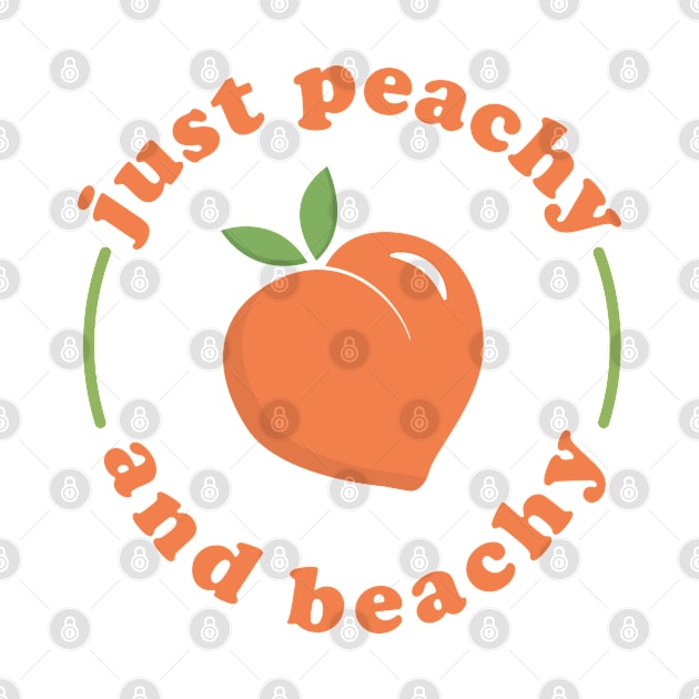 Just peachy and Beachy, funny summer shirt, Summer carnival apparel, Vegetarian shirt, Vegan t-shirt, Beach vibes by DeepikaSingh