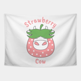 Pink Strawberry Cow Tapestry