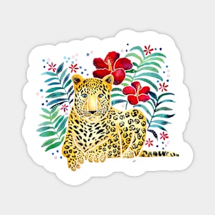 Tropical Leopard - Red Magnet