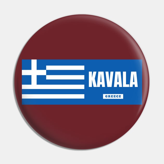 Kavala City with Greek Flag Pin by aybe7elf