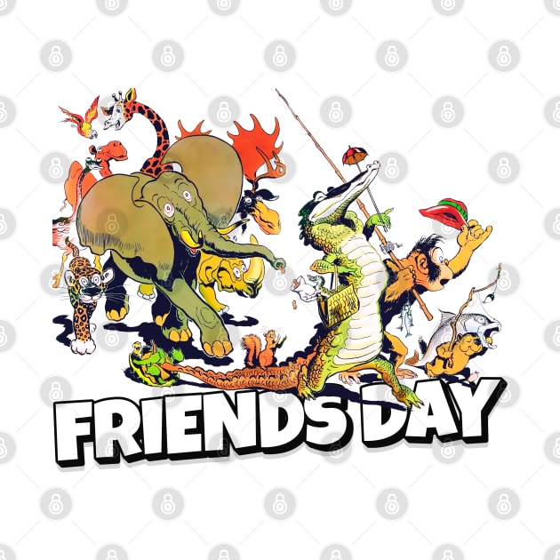 Animals Friends Day Vintage Retro Cartoons by REVISTANGO