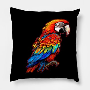 Colourful Scarlet Macaw Pillow