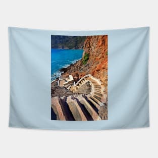 Stairway to the Aegean - Telendos island Tapestry