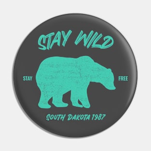 Stay Wild South Dakota Bear Pin