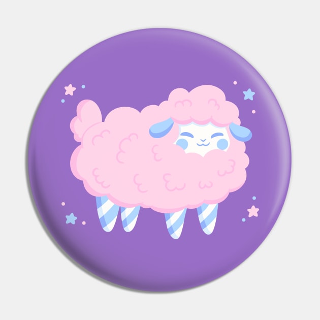 Cotton Candy Sheep Pin by KammyBale