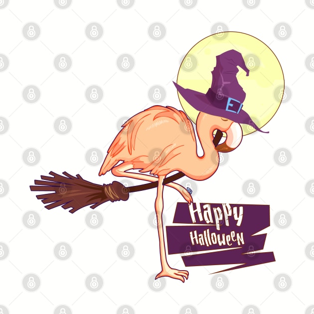 Flamingo Happy Halloween by KrasiStaleva