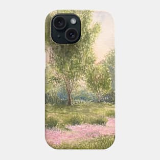 Purple Flower Watercolor Landscape Phone Case