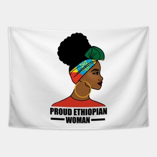 Proud Ethiopian Woman, Ethiopia Flag, Afro African Tapestry