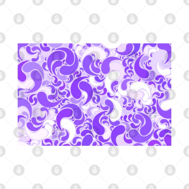 Lavender dreams, violet dancing drops, geometric shapes in lilac color shades by KINKDesign