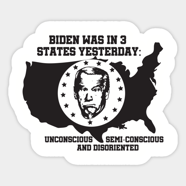 The 3 States of Biden - Joe Biden - Sticker