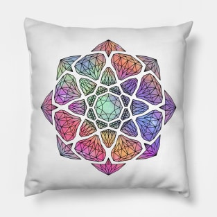 Glitter Powder Crystal Mandala - Black Outline Pillow