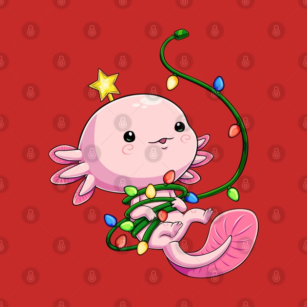 Holiday Glow: Axolotl's Christmas Lights by GoshWow 