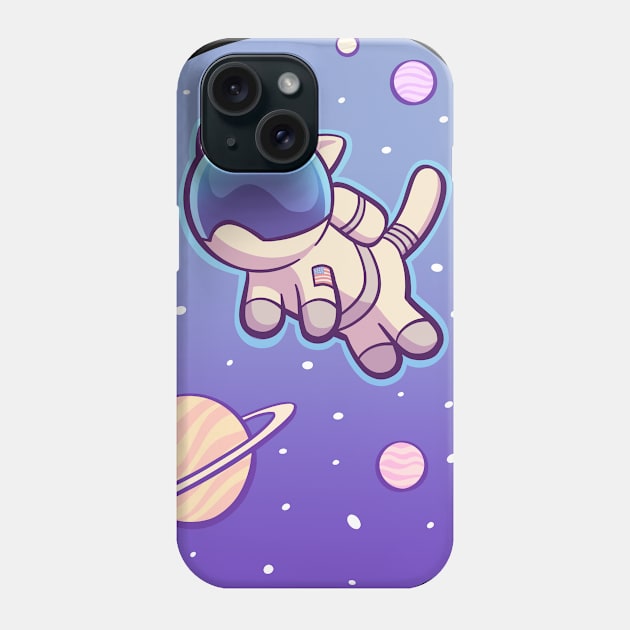 Catstronaut - The Cat Astronaut From Space Phone Case by tommartinart