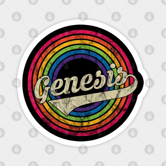 Genesis - Retro Rainbow Faded-Style Magnet by MaydenArt