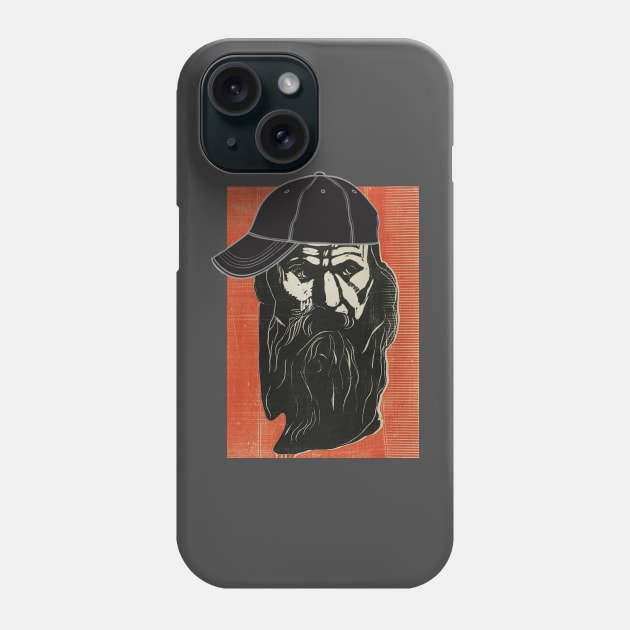 Man with Beard and Sideways Hat Phone Case by Rag And Bone Vintage Designs