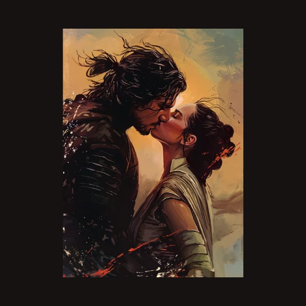 Kylo Ren and Rey by AuroraNoa