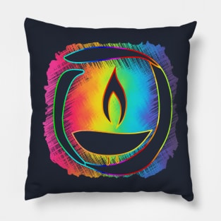 Small Print Rainbow Ribbon Chalice Pillow