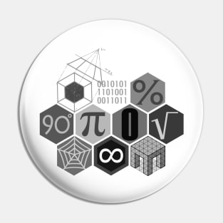 Math in grey (invert) Pin