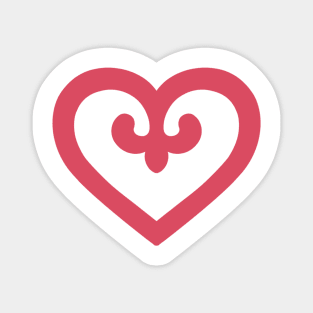 Kazakh red heart ornament Magnet