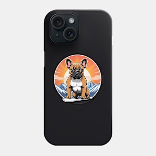 Majestic Snowboarding French Bulldog Phone Case